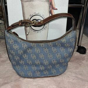 Dooney & Bourke Blue and Brown Shoulder Bag